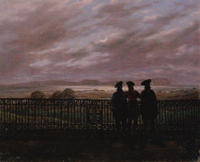 Los poetas Vasily Andreyevich Zhukovsky (1783-1852), Sergeyevich Ivan Turgenev (1818-83) y Aleksandr Ivanovich Turgenev (c.1784-1846), finales de 1820 de Caspar David Friedrich