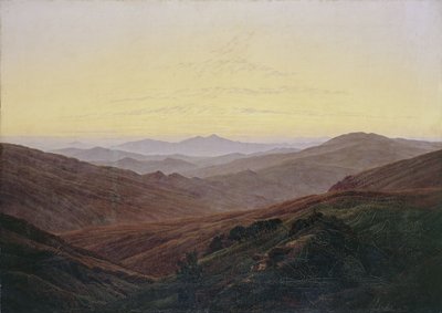 Krkonoše / Antes del amanecer en las montañas de Caspar David Friedrich
