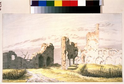 ""Vista de las ruinas de un monasterio en Elden"" (Un monasterio en Elden) Acuarela de Caspar David Friedrich (1774-1840) Museo Pushkin de Moscú del siglo XIX de Caspar David Friedrich