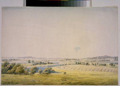 ""Vista de Putbus y alrededores en Alemania"" (Vista de Putbus) Acuarela de Caspar David Friedrich (1774-1840) 1824-1825 Museo Pushkin de Moscú de Caspar David Friedrich