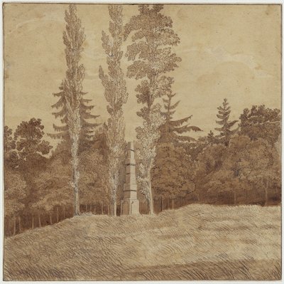 Claro del bosque con obelisco en el valle de Seifersdorf de Caspar David Friedrich