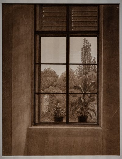 Ventana con vistas a un parque de Caspar David Friedrich