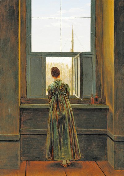 Mujer en una ventana de Caspar David Friedrich