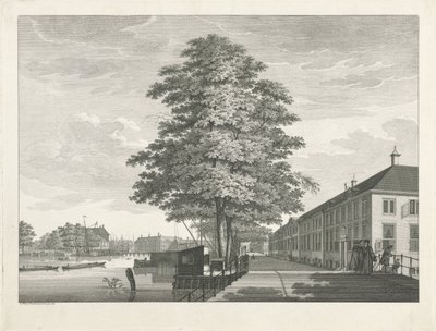 Vista de la casa de hombres y mujeres mayores Diaconie en Amsterdam de Caspar Jacobsz. Philips