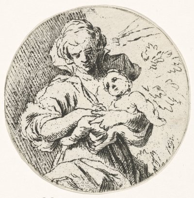 Mujer con niño en brazos de Caspar Jacobsz. Philips