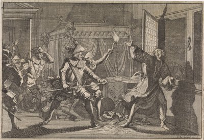 Albrecht von Wallenstein, duque de Friedland, es asesinado por sus propios soldados, 1634 de Caspar Luyken (attributed to)