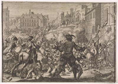 Conquista de Praga por el ejército sueco, 1648 de Caspar Luyken (attributed to)