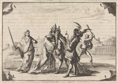 Caricatura sobre la batalla entre Luis XIV y el Papa Inocencio XI, 1687 de Caspar Luyken