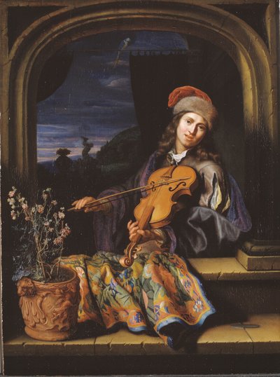 Un violinista de Caspar Netscher