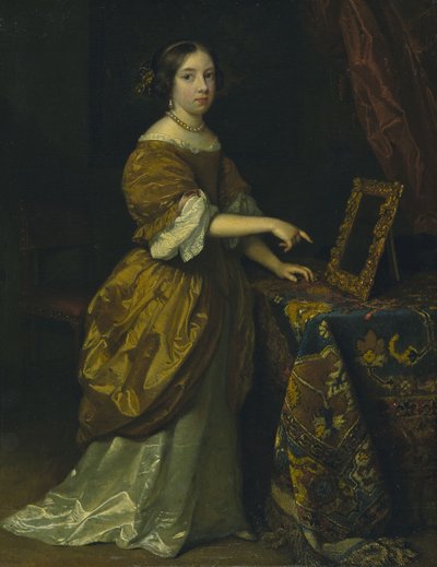 Chica ante el espejo de Caspar Netscher
