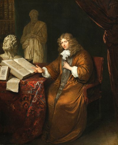 Retrato del coleccionista Abraham van Lennep (1627-1678) de Caspar Netscher