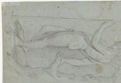 Estudio de un joven desnudo de pie con personal de Caspar Netscher