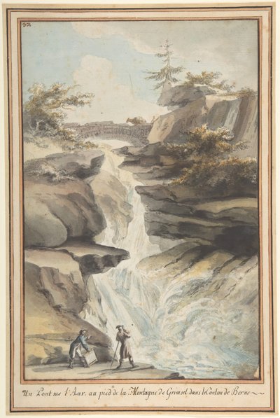 Un puente sobre el Aar, al pie del Grimsel, en el cantón de Berna, ca. 1775 de Caspar Wolf