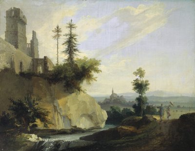 Composición de Paisaje con la Ruina de un Castillo de Caspar Wolf