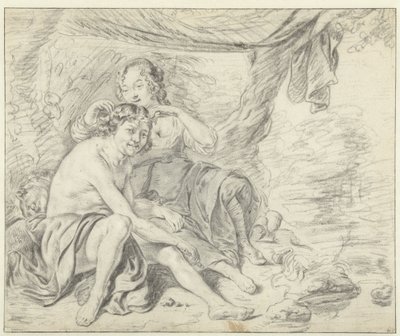 Pastora coronando a un pastor con una corona de laurel de Casper Casteleyn (attributed to)