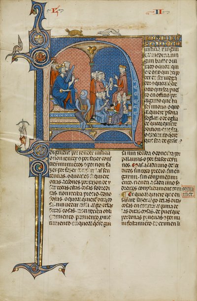 Página de un manuscrito del Vidal Mayor por Vidal Canellas, copiado por Michael Lupi de Candiu, c.1290-1310 de Catalan School