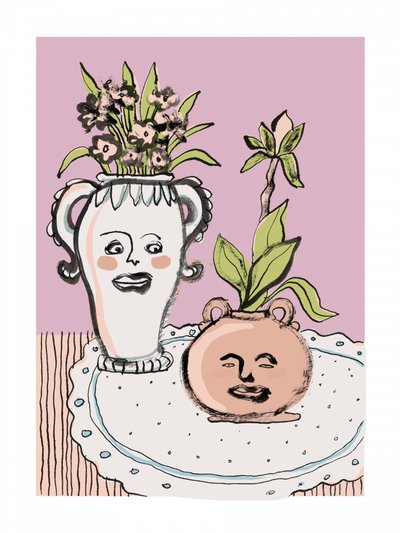 Macetas «Caritas felices» de Catalina Somolinos