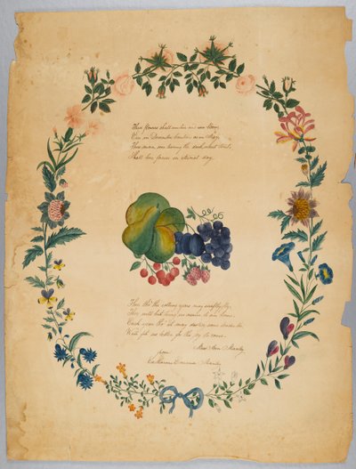 Sin título (poema y corona decorativa) de Catherine Emma Manley