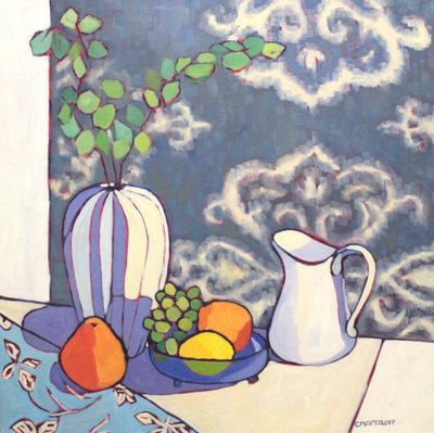 Una ventana artística, 2023 (óleo) de Catherine J Martzloff