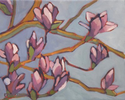 Magnolia Moment, 2022 (Óleo sobre lienzo) de Catherine J Martzloff