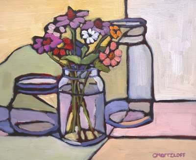 Vidrio reflectante, 2023 (óleo sobre panel) de Catherine J Martzloff