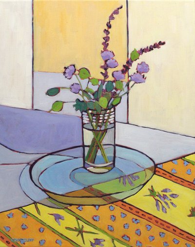Sorbiendo flores silvestres, 2023 (óleo) de Catherine J Martzloff
