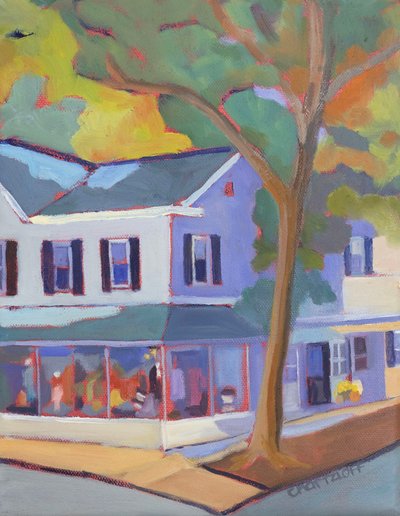 Small Town Corners, 2025 (óleo sobre lienzo) de Catherine J Martzloff
