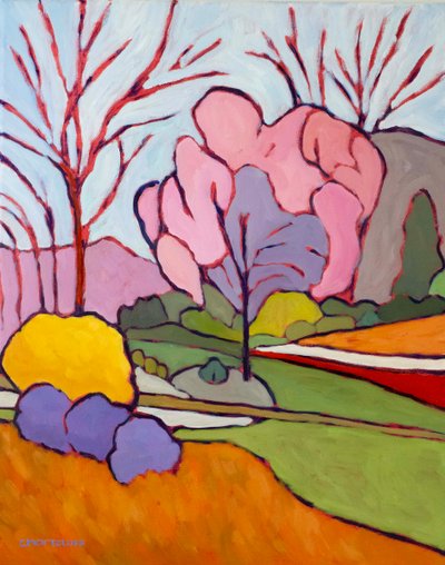 Abstracciones primaverales II,2024 (Óleo sobre lienzo) de Catherine J Martzloff