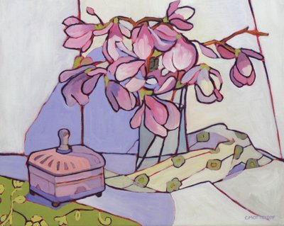 La caja de Magnolia, 2023 (óleo sobre lienzo) de Catherine J Martzloff