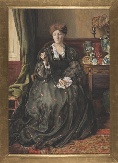 Pensando, Retrato de Emma Madox Brown de Catherine Madox Brown