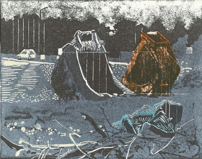 Prime Property, 2014 (linograbado y aguafuerte) de Catherine Sutcliffe-Fuller