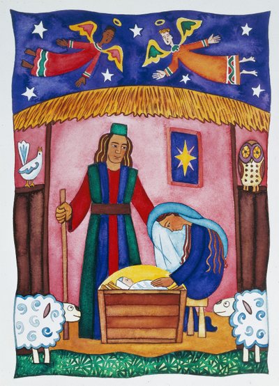 Natividad con ángeles de Cathy Baxter