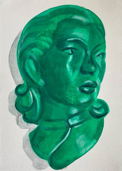Conceal, 2021 (óleo sobre papel) de Cathy Lomax