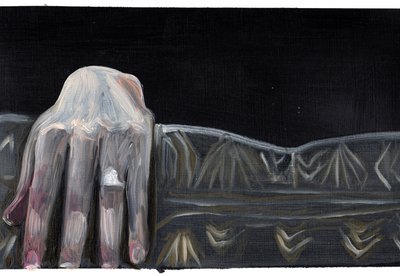 Diario de cine #48 (18.05.13 No pudo ver quién era), 2015 (óleo sobre papel) de Cathy Lomax