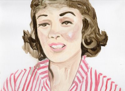 Estrellas en rayas (JJ), 2015 (óleo sobre papel) de Cathy Lomax