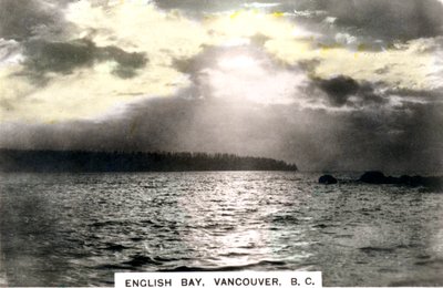 Atardecer sobre English Bay, Vancouver, Columbia Británica, Canadá, c1920s de Cavenders Ltd