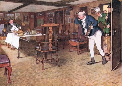 En la mesa estaba sentado el Sr. Tupman, luciendo como un hombre que no había dejado este mundo de Cecil Charles Windsor Aldin