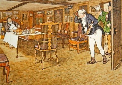 En la mesa estaba el Sr. Tupman, luciendo lo menos posible como un hombre que ha dejado este mundo de Cecil Charles Windsor Aldin