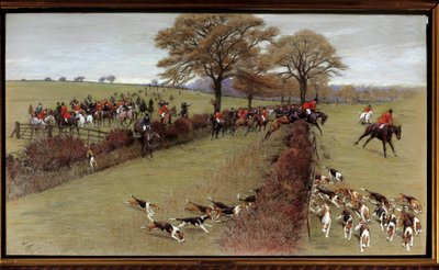Escena de caza, tripulación de South Berks de Cecil Charles Windsor Aldin