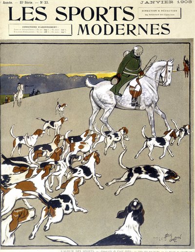 Caza: la manada. Portada "Deportes Modernos", 01/1908 de Cecil Charles Windsor Aldin