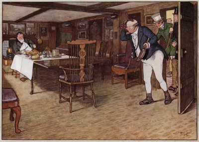 Ilustración para Los papeles póstumos del Club Pickwick por Cecil Aldin (litografía en color) de Cecil Charles Windsor Aldin