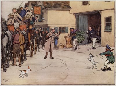Ilustración para Los papeles póstumos del Club Pickwick de Cecil Aldin de Cecil Charles Windsor Aldin