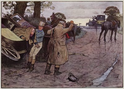 Ilustración para Los papeles póstumos del Club Pickwick por Cecil Aldin de Cecil Charles Windsor Aldin