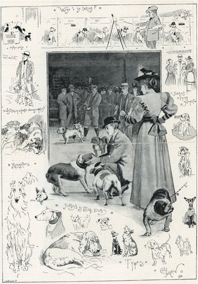 La exposición de perros del Kennel Club en el Crystal Palace de Cecil Charles Windsor Aldin