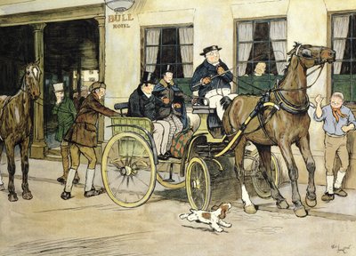 Los Pickwickianos parten del Bull Hotel en Rochester de Cecil Charles Windsor Aldin