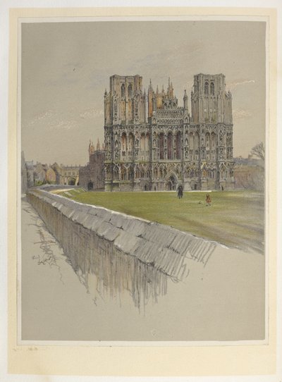 Catedral de pozos.  Catedrales (e iglesias de la abadía) de Inglaterra. Ilustrado por C. Aldin.  cecil aldin de Cecil Charles Windsor Aldin