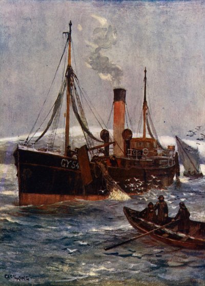 Un Arrastrero de Vapor Islandés, c.1910 de Cecil King