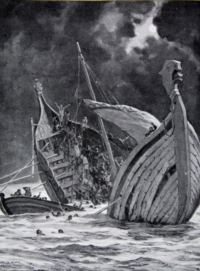 La pérdida del Barco Blanco en 1120, ilustración de 