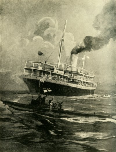 El hundimiento del Falaba, Primera Guerra Mundial, 28 de marzo de 1915, c1920 de Cecil King
