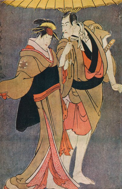 Ichikawa Komazo III como Kameya Chubei y Nakamura Tomisaburo como Umegawa, 1794 de Cecil Reginald Grundy
